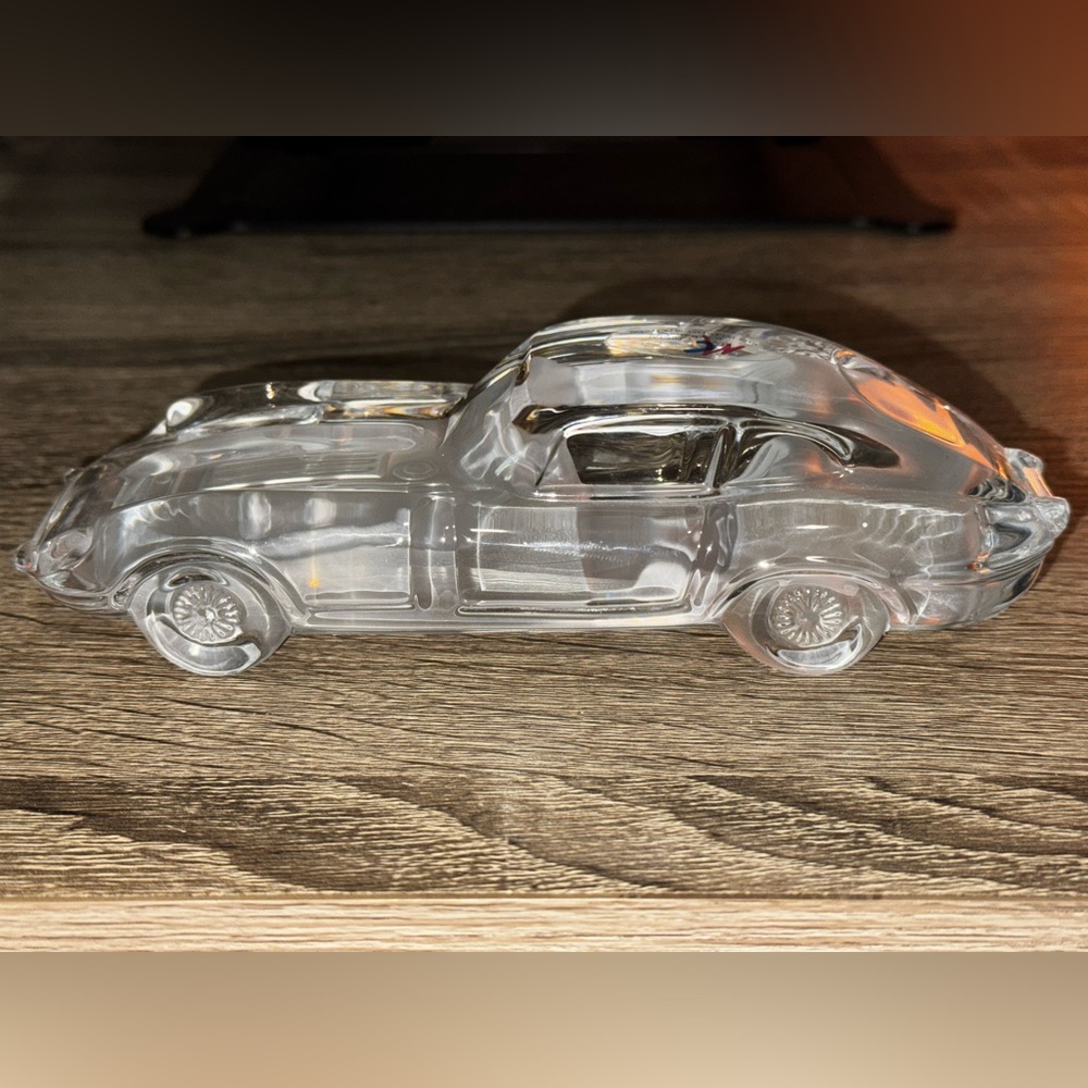 Vtg Jaguar E-type 24% Lead Crystal Ornament Paperweight Magic Cristal Nachtmann